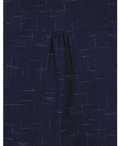 Collectif Men Adam Crosshatch Shirt Navy New In