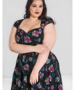 New In Hell Bunny Poseidon 50's Swing Dress Black