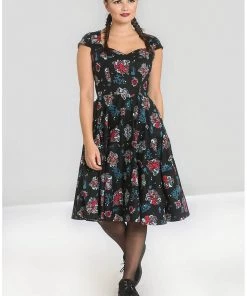 New In Hell Bunny Poseidon 50's Swing Dress Black