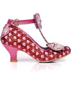 Irregular Choice Total Freedom Hearts 50's Pumps Red