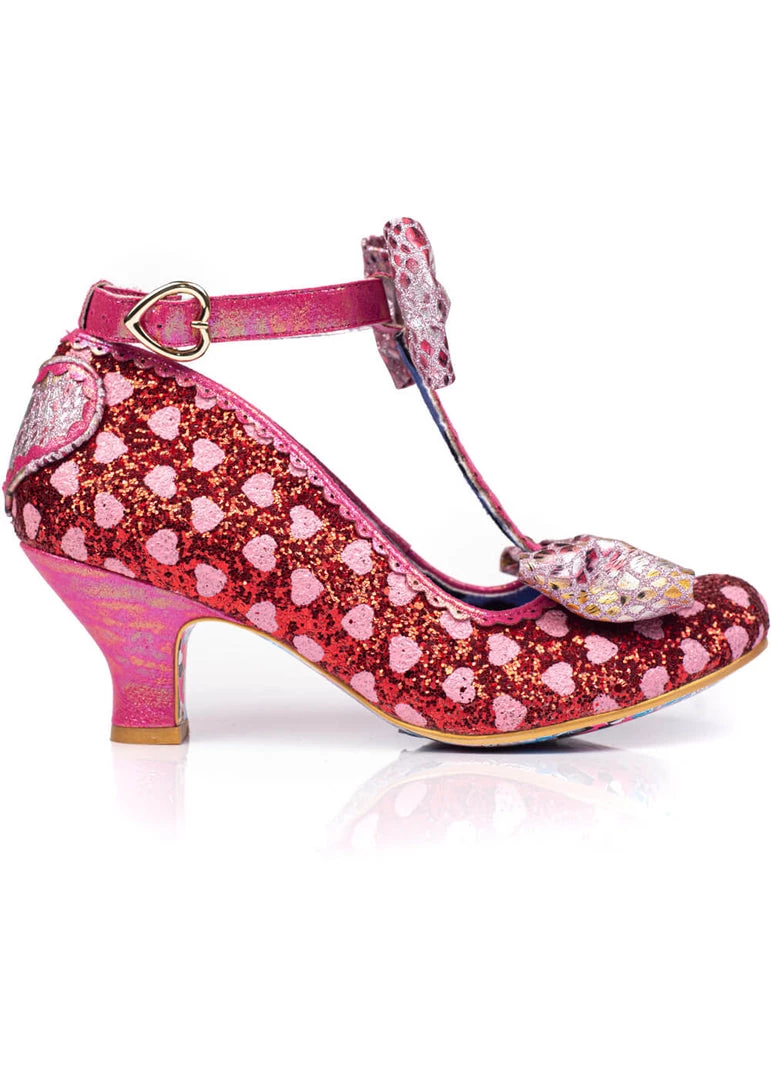 Irregular Choice Total Freedom Hearts 50's Pumps Red