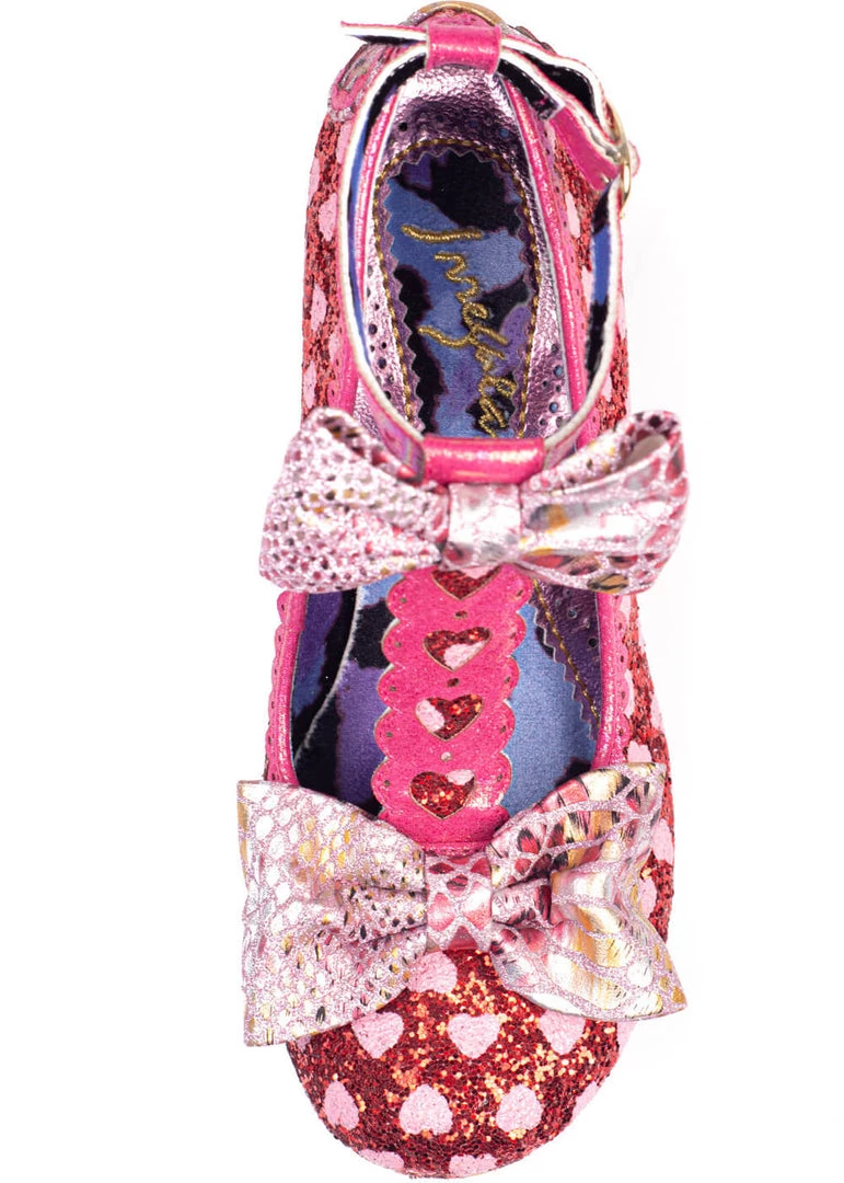 Irregular Choice Total Freedom Hearts 50's Pumps Red