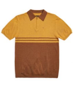 Brixton Mens Allen Knit Polo Brown
