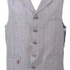 New In Gibson London Edgar Linnen Waistcoat Pale Blue