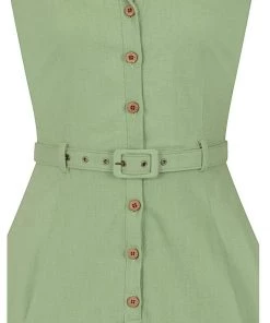 Collectif Caterina 50's Sleeveless Swing Dress Green
