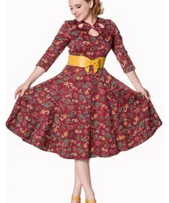Banned Autumn Leaves Christmas 50's Swing Dress Dresses