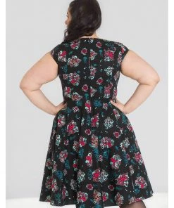 New In Hell Bunny Poseidon 50's Swing Dress Black