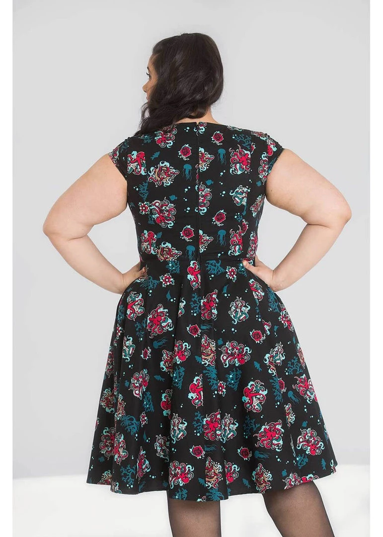 New In Hell Bunny Poseidon 50's Swing Dress Black