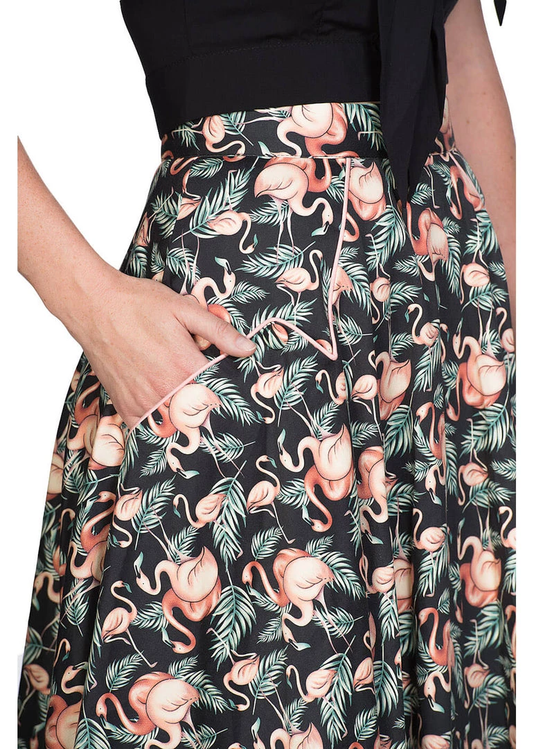 Banned Flamingo Honnie 50's Swing SKirt Black New In