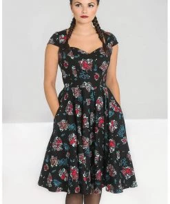 New In Hell Bunny Poseidon 50's Swing Dress Black