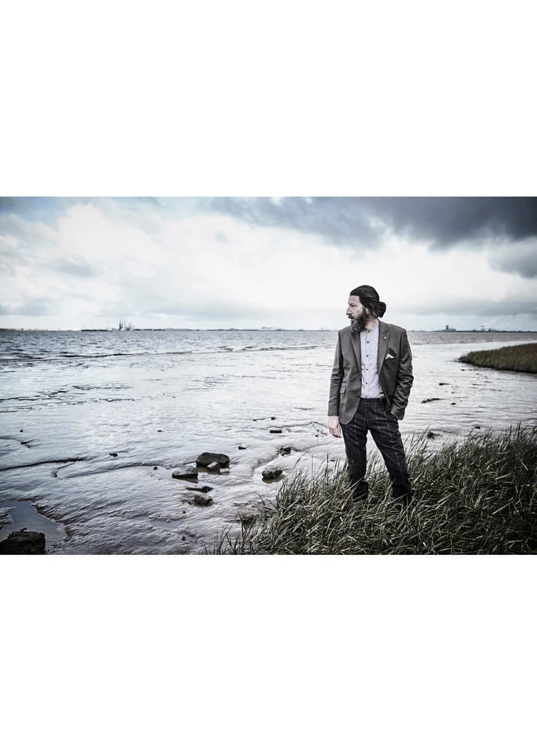 New In Gibson London Ethan Herringbone Jacket Coffee