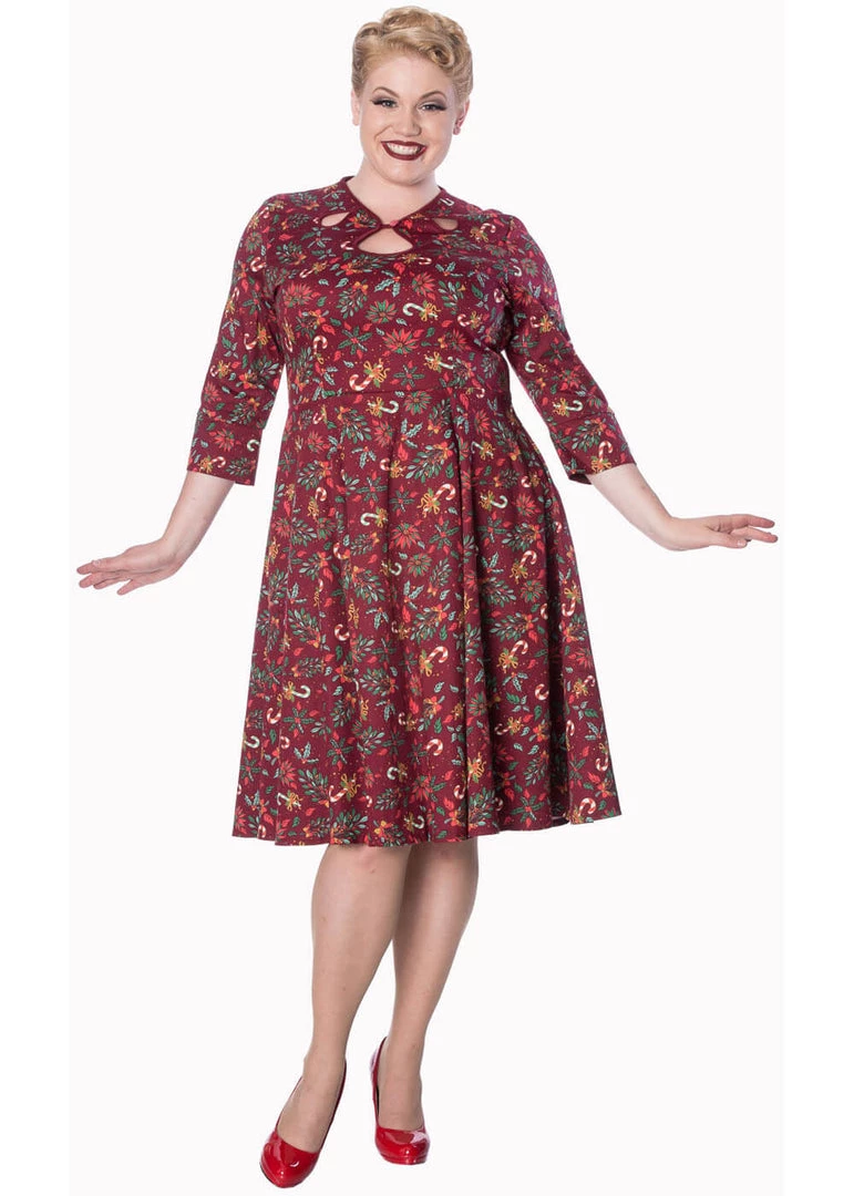 Banned Autumn Leaves Christmas 50's Swing Dress Dresses