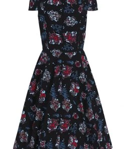 New In Hell Bunny Poseidon 50's Swing Dress Black