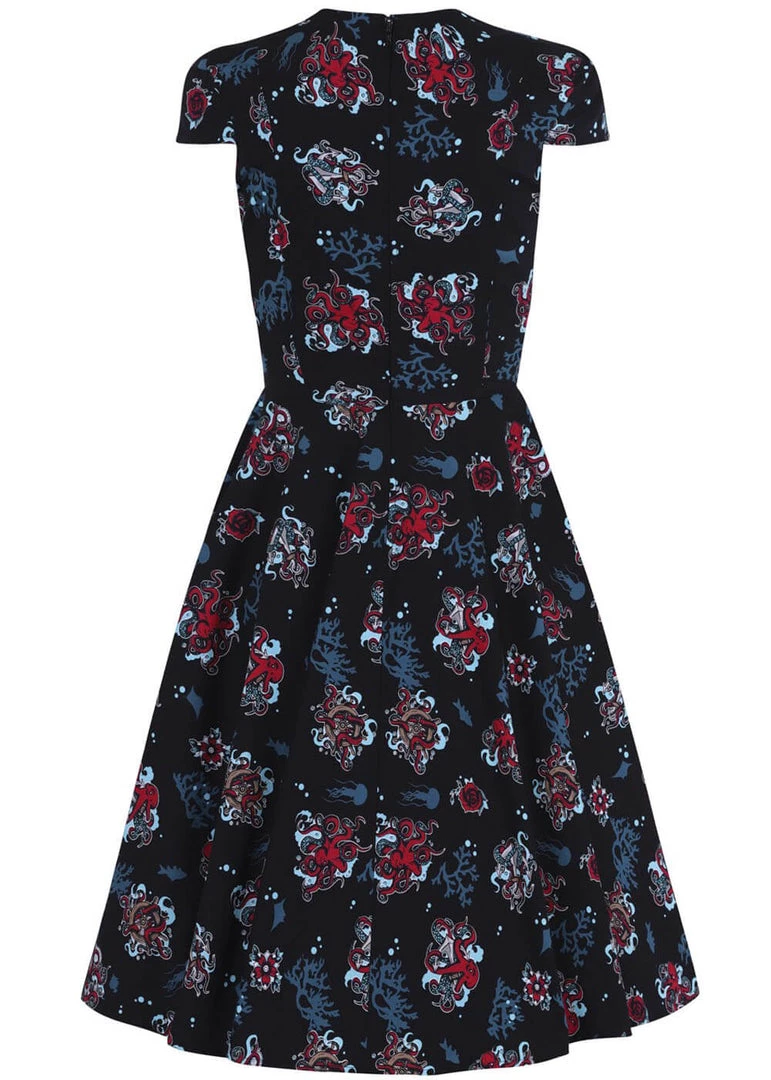 New In Hell Bunny Poseidon 50's Swing Dress Black