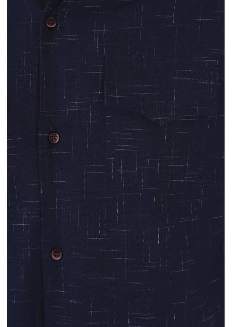 Collectif Men Adam Crosshatch Shirt Navy New In