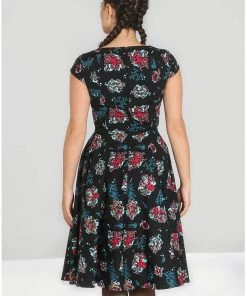 New In Hell Bunny Poseidon 50's Swing Dress Black