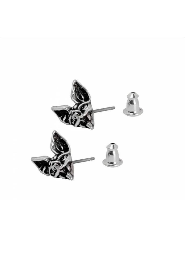 Alchemy Cauchemar Bat Head Stud Earrings