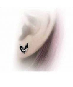 Alchemy Cauchemar Bat Head Stud Earrings