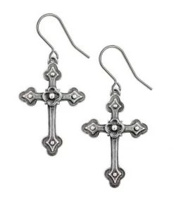 Alchemy Gothic Devotion Crosses Drop Earrings