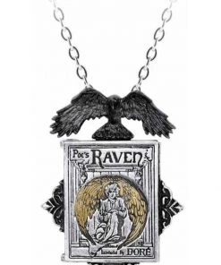 New In Alchemy Poe's Raven Locket Necklace