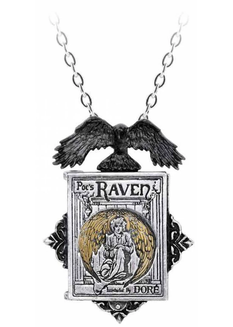 New In Alchemy Poe's Raven Locket Necklace