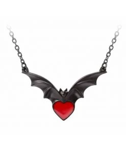 New In Alchemy Sombre Desire Bat Necklace Red