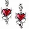New In Alchemy Devil Heart Stud Earrings