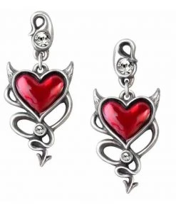 New In Alchemy Devil Heart Stud Earrings