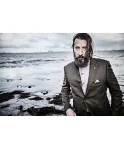 New In Gibson London Ethan Herringbone Jacket Coffee