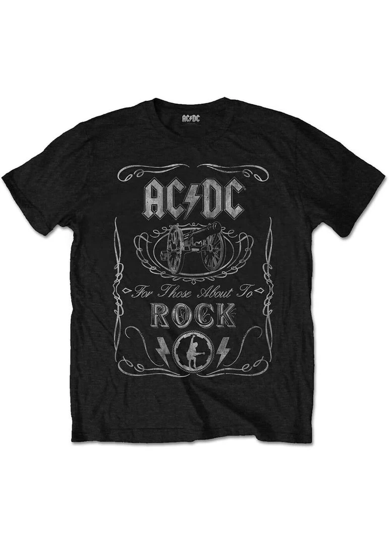New In Band Shirts ACDC Cannon Swig T-Shirt Black