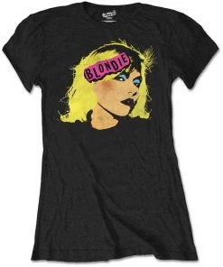 New In Band Shirts Girlie Blondie Punk Logo T-Shirt Black