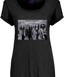 Band Shirts Black Sabbath Group Shot Girly T-Shirt Black