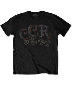New In Band Shirts Creedence Clearwater Revival CCR T-Shirt Black
