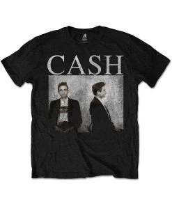 Band Shirts Johnny Cash Mug Shot T-Shirt Black