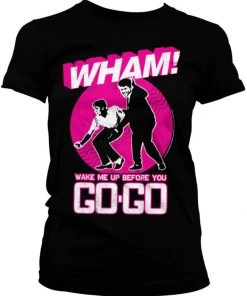 New In Band Shirts WHAM Wake Me Up Girly T-Shirt Black