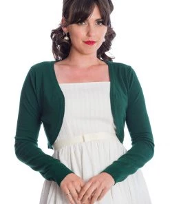New In Banned Flickers 50's Bolero Dark Green
