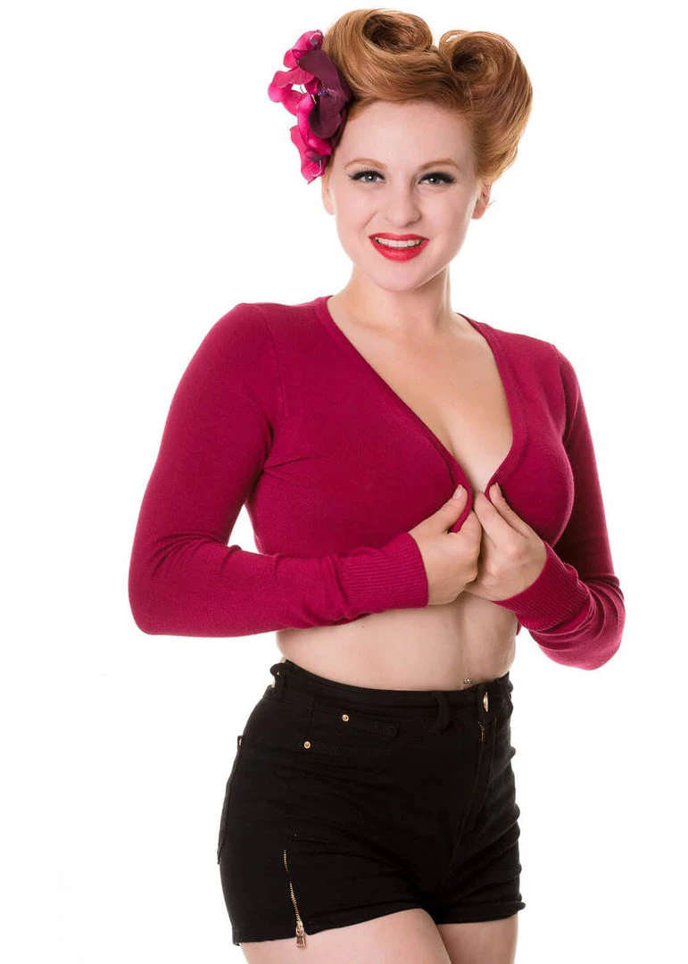New In Banned Flickers Bolero Burgundy Red