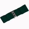 New In Banned Elastic 50's Belt Forest Green