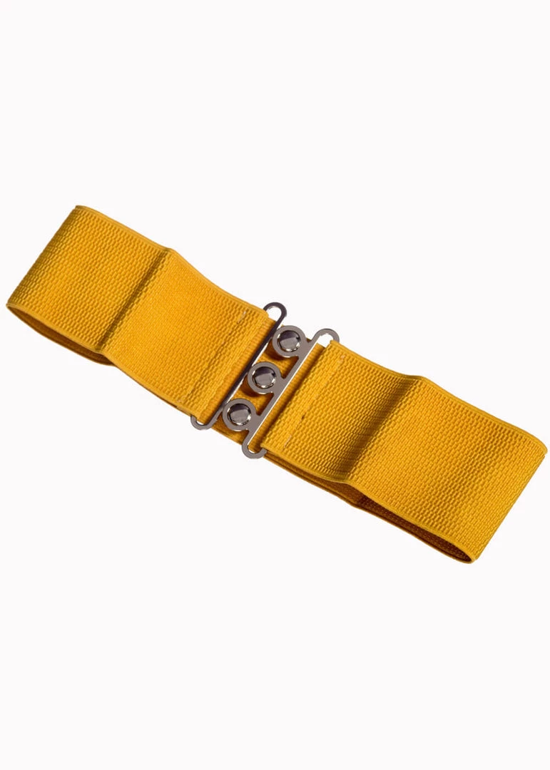 Banned Elastic 50's Belt Mustard New In