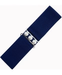 New In Banned Elastic 50's Belt Navy