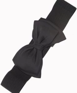 Banned Maria Bow 50's Retro Elastic Belt Black New In