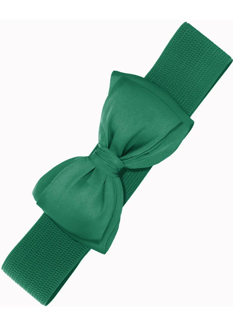 Banned Maria Bow 50's Retro Elastic Belt Green New In