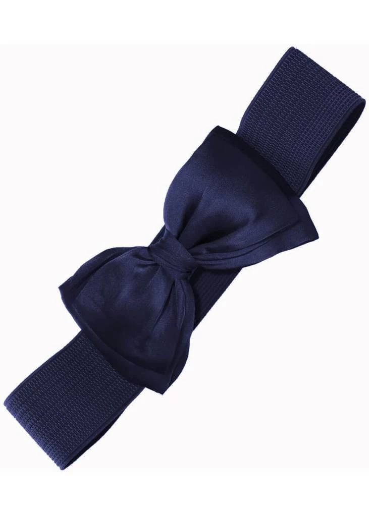 Banned Maria Bow Retro 50's Elastic Belt Navy New In