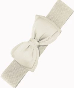 New In Banned Maria Bow Elastic 50's Belt Ivory