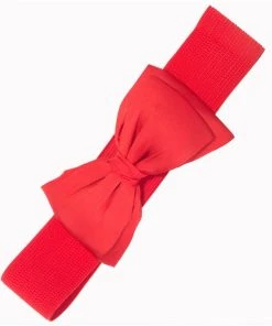 New In Banned Maria Bow Retro 50's Elastic Belt Red