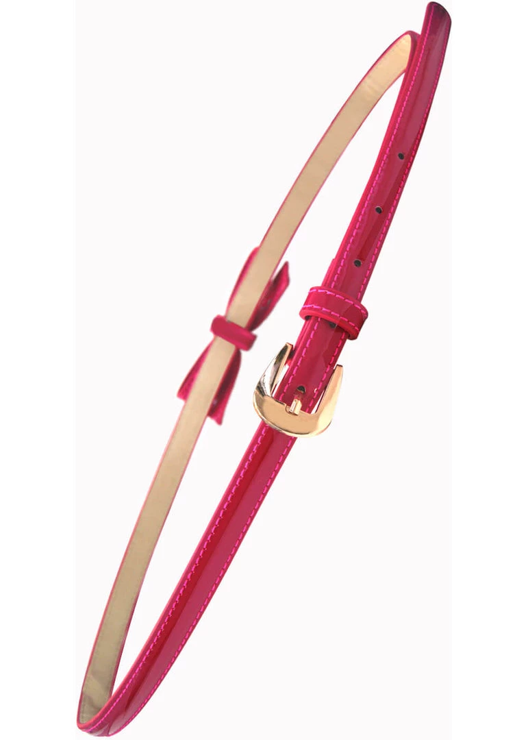 Banned Gold Rush 50's Laquer Belt Hot Pink New In