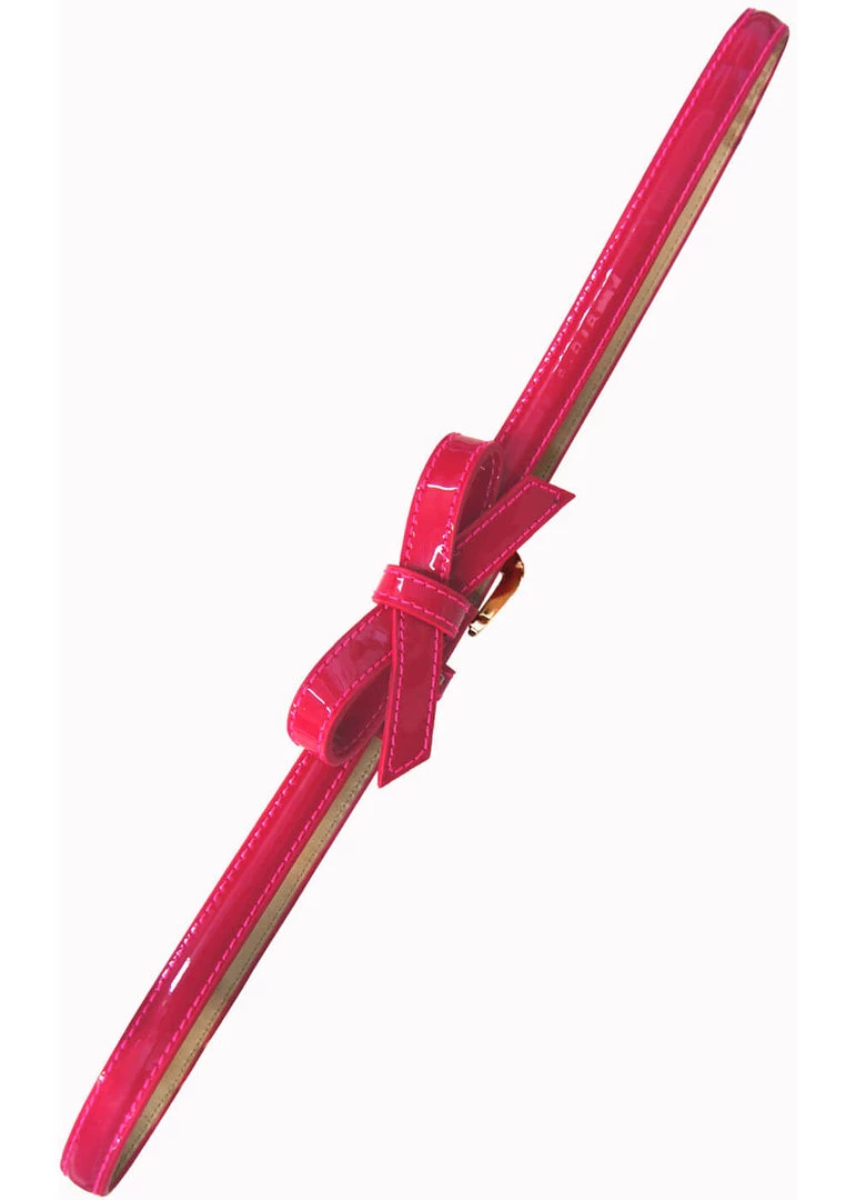 Banned Gold Rush 50's Laquer Belt Hot Pink New In