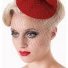 Banned Candice 50's Fascinator Red New In