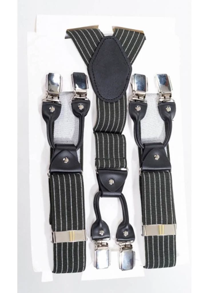 Banned Gentlemens Pinstripe Rockabilly Braces Green New In