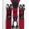 Banned Heren Plain Rockabilly Braces Red